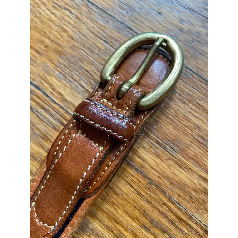 Vintage DOONEY & BOURKE Navy/Red Belt w/Tan Leather Trim Womens sz 40